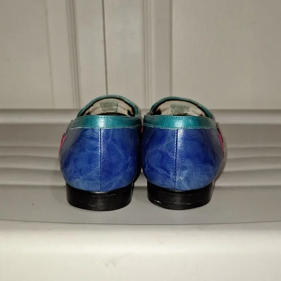 Margaret J patchwork leather slip-on flats gold fish accents - 7 ½ - Picture 4 of 8